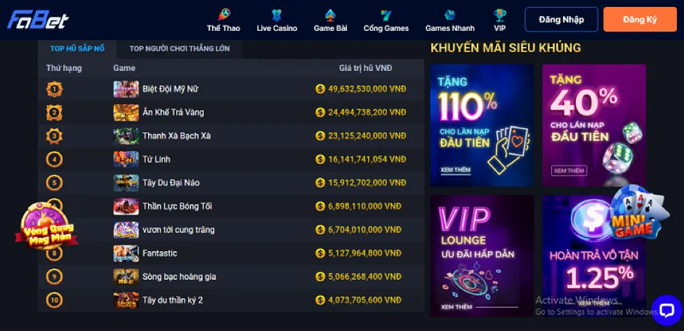 Bảng mô tả các cấp độ VIP tại 2bong88 link mới